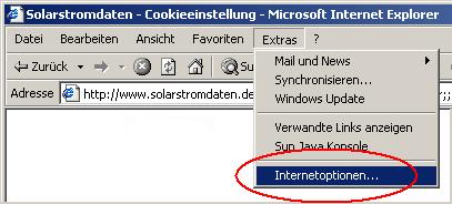 Windows Internet Explorer 6 Menu Extras